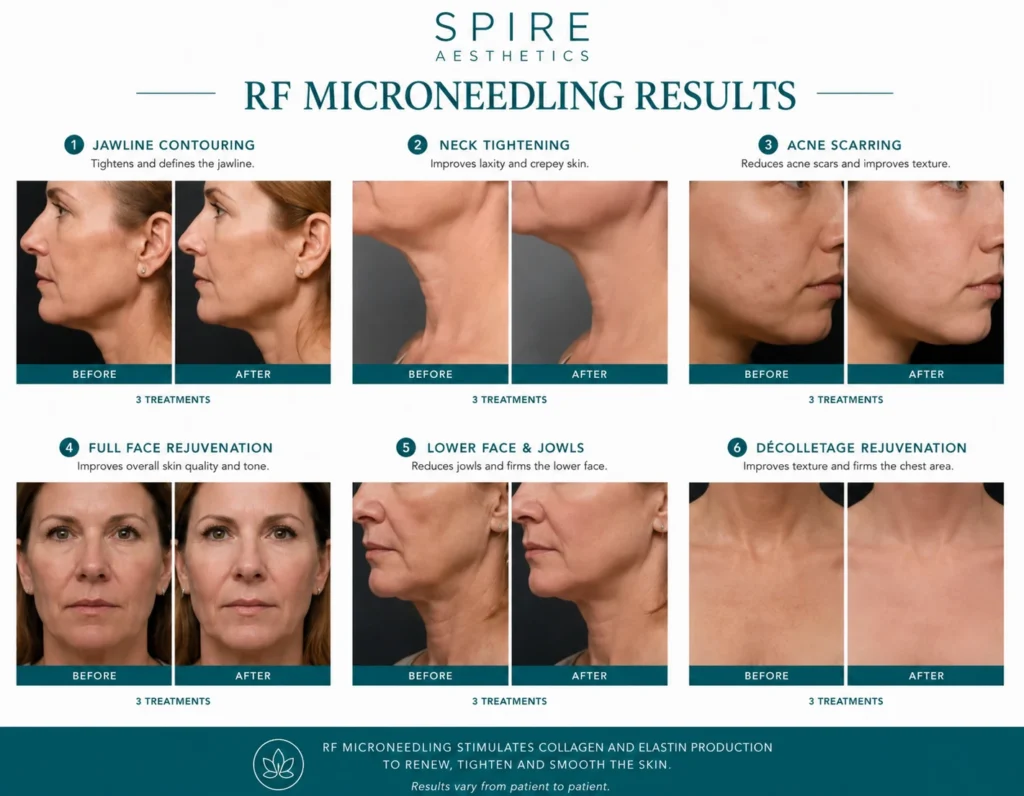 RF Microneedling Skin tightening Blandford Camp results