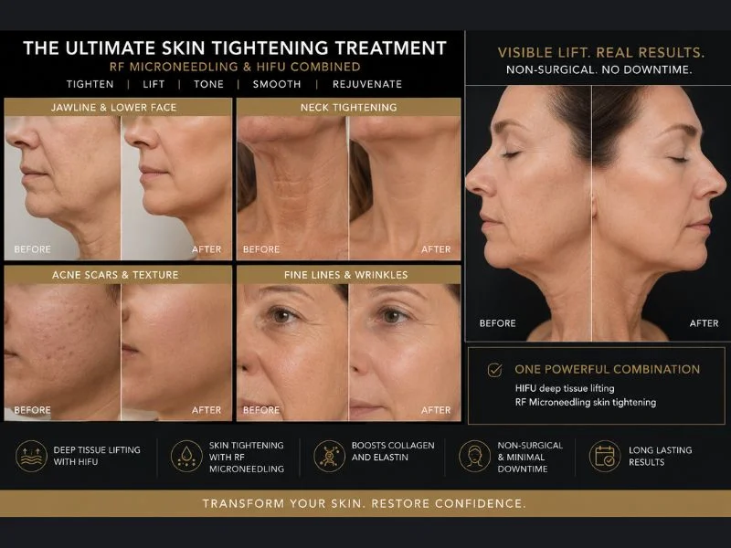 Results of combined treatment for the ultimate skin tightening treatment Blandford Camp